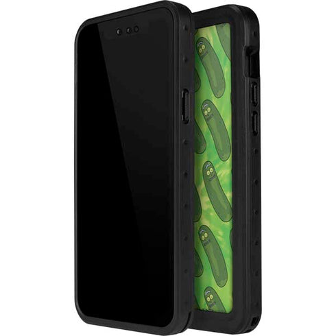 Adult Swim Rick and Morty Pickle Rick Pattern iPhone 15 Plus Waterproof Case